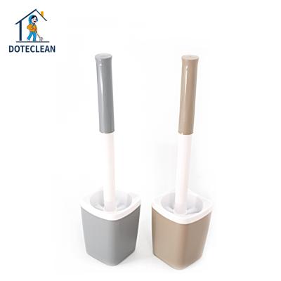 China Sustainable Clean Bathroom Brush Plastic Toilet Brush Set With Holder for sale