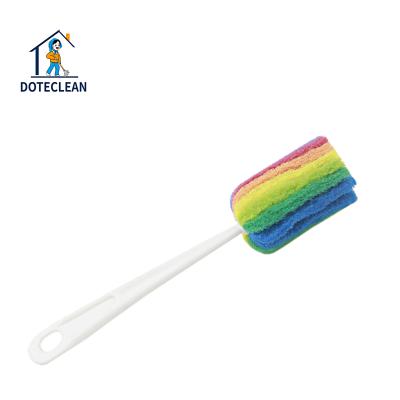 China Long Lasting Colorful Grip Rise Brush Household Sponge Cleaning Cloth Bottle Glass Washing Cup Hanging Brush for sale