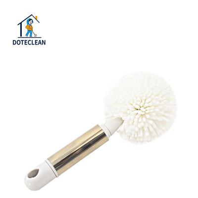 China Kitchen Cup Bottle Cleaning Brush Stainless Steel Viable Golden Handle Around EVA Sponge Cup Brush for sale