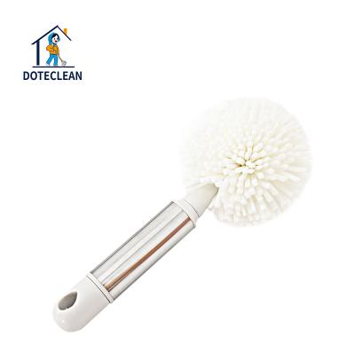 China Durable Kitchen Cup Bottle Cleaning Brush Stainless Steel Silver Handle Around EVA Sponge Cup Brush for sale