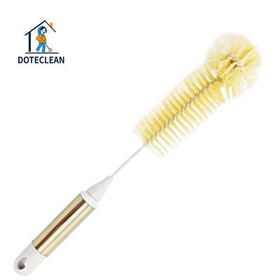 China Sustainable 360 ​​Degree Rotating Long Handle Sponge Bottle Brush With Plastic Bristle Baby Bottle for sale