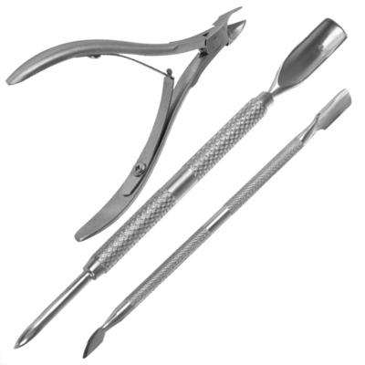 China Personal Care Beauty Tools 3Pcs/set Professional Nail Cuticle Nipper Trimming Stainless Steel Nail Clipper Pliers Manicure Tool for sale