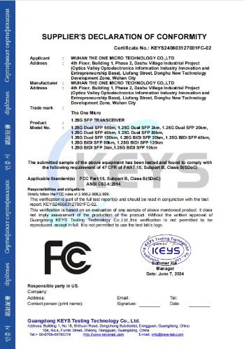 FCC - Wuhan The One Micro Technology Co., Ltd.