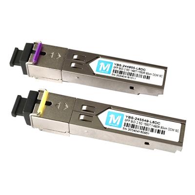 China Fiber Type SMF 2.5G BIDI 80km 1490nm/1550nm SC Connector DDM WDM Simplex Optical Module Transceiver SFP Module Time 3 years for sale