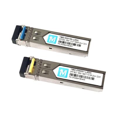 China 155M BIDI 20km 1310nm/1550nm LC Connector DDM WDM Simplex Optical Module Transceiver SFP Module FTTX Compatible Design for sale