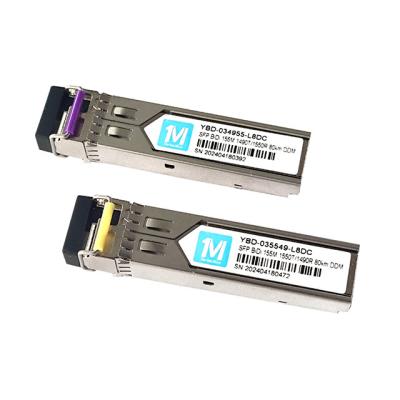 China 80km Distance Time 3 years LC Connector DDM WDM Simplex Optical Module Transceiver SFP Module 155M BIDI 1490nm/1550nmn for sale