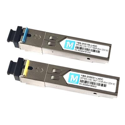 China SMF Fiber Type 2.5G BIDI 40km 1310nm/1550nm SC Connector DDM WDM Simplex Optical Module Transceiver SFP Module for sale