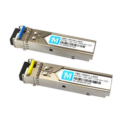 China 1.25G BIDI 40km 1310nm/1550nm LC Connector DDM WDM Simplex Optical Module Transceiver SFP Module for speed Data Transfer for sale