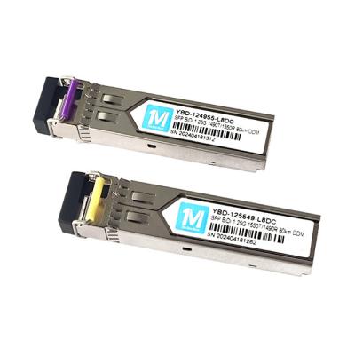 China SMF 1.25G BIDI 80km 1490nm/1550nm LC Connector DDM WDM Simplex Optical Module Transceiver SFP Module in Wiegand Network for sale