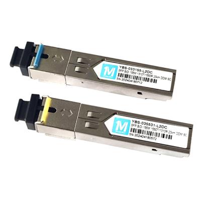 China FTTX 155M BIDI 20km 1310nm/1550nm SC Connector DDM WDM Simplex Optical Module Transceiver SFP Module for sale