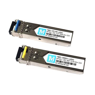 China SMF Fiber Type 1.25G BIDI 20km 1310nm/1550nm LC Connector DDM WDM Simplex Optical Module Transceiver SFP Module for FTTX for sale