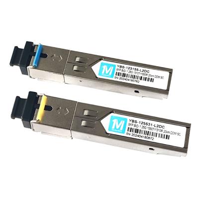 China FTTX 1.25G BIDI 20km 1310nm/1550nm SC Connector DDM WDM Simplex Optical Module Transceiver SFP Module Performance for sale