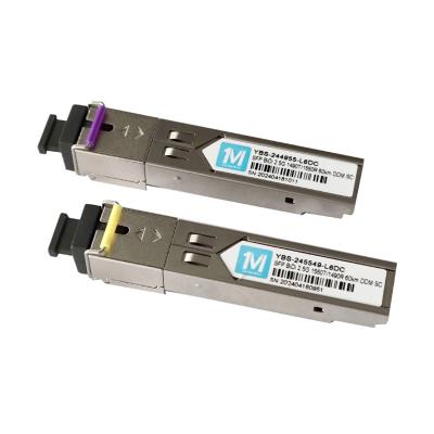 China Network POE Wavelength 1490nm/1550nm SC Connector DDM WDM Simplex Optical Module Transceiver SFP Module 2.5G BIDI 60km for sale