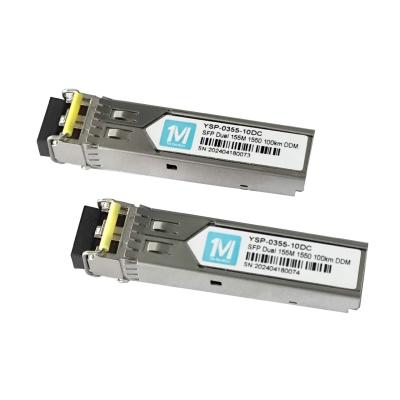 China 155M Duplex 100km 1550nm LC Connector DDM 100BASE SMF Fiber Optic Module Pluggable SFP Transceiver for Data Transmission for sale