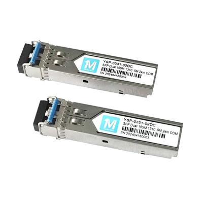 China SMF Fiber Optic Module Pluggable SFP Transceiver 155M Duplex 2km 1310nm LC Connector DDM 100BASE for sale