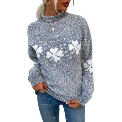 China Jacquard Anti-wrinkle Women Long Sleeves Ugly Christmas Sweater Pullovers Casual Loose Comfy Pullover Knitwear for sale