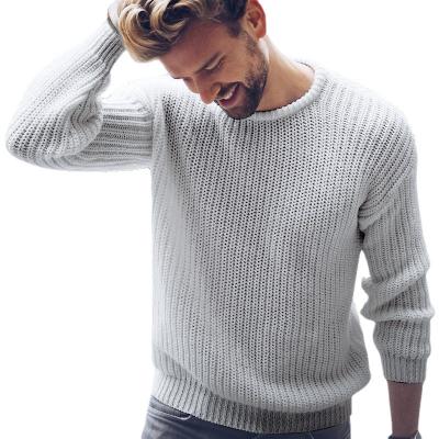 China European and American customized amazon parride youth casual long sleeve round neck pullover solid color knit sweater top men for sale