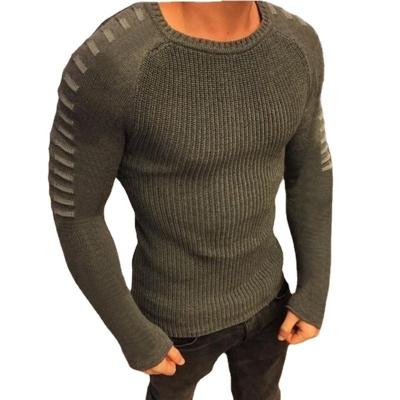 China Custom Men's Clothing Anti-wrinkle Amazon Sweater Spring Men's Slim Fit Casual Long Sleeve Crewneck Knit Top Mens Sweater for sale