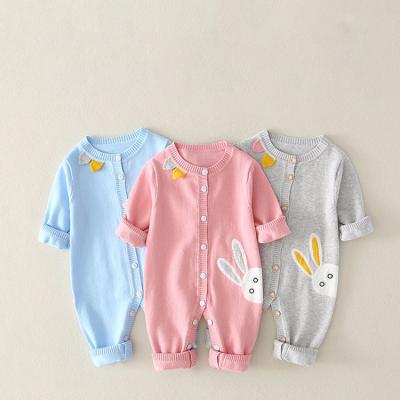 China Spring and Autumn Cotton Thin Baby Sweater Clothes for Boys and Girls 0-3 Months Cartoon Printing Overalls for sale