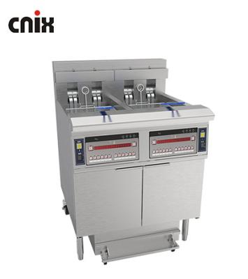 China 28.6kw Double Tank Big Capacity Digital Computer Panel Electric&gas Chips Open Fryer Machine for sale