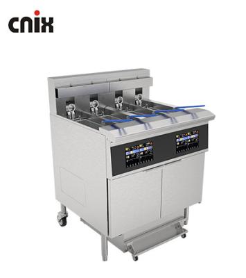 China Professional Touchscreen smart panel 4tank 4baskets 28KW 304SUS Electric Chips Open Fryer for sale