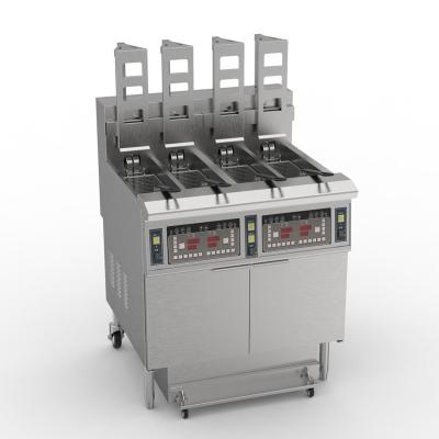 China Automatische lift 4 potten 4 manden Digitaal computerpaneel Elektrisch open Fryer Commerciële bakapparatuur Te koop