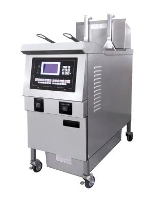 China OFG-H321L Auto Lift&Down One Pot Two Baskets Gas Heating Chips Open Deep Fryer With Oil Filtration for sale