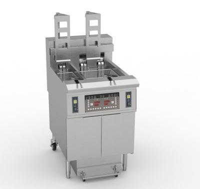 China 21.4KW Double Tank 11.6L+21.5L Digital Computer Panel Electric Chips Open Fryer Machine for sale