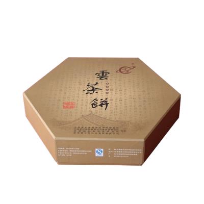 China Recycled Materials Hexagon Shape Cardboard Custom Foldable Gift Box With Handle for sale