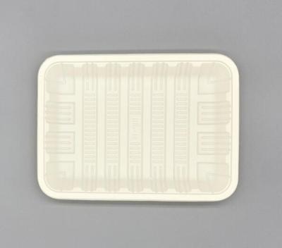 China Compostable Food Disposable Biodegradable Cornstarch Sushi Container Take Away Tray Microwave Available Degradable Sushi Trays for sale