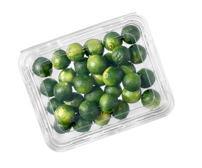 China Clamhsell Agriculture PET Disposable Blister Fruit Box Plastic Cherry Tomato Limes Container Fruit Packing Takeout Box for sale