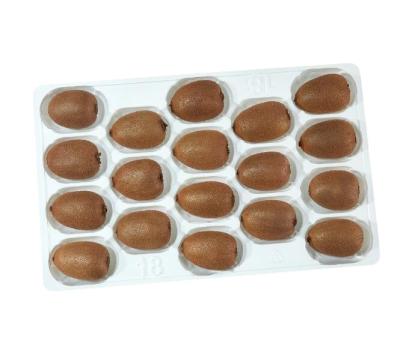 China Agriculture 18 Cells Disposable White Fruit Packing Trays 18pcs PET Plastic Kiwifruit Blister Container Fruit Packing Tray for sale