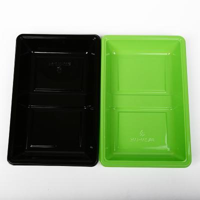 China Strong Black Green Disposable Agriculture Plastic Container PET Fruit Vegetable Display Trays Food Container for sale