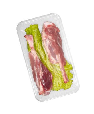 China CT PP Tray Natural Blister Rectangle Agriculture Color Disposable Frozen Chicken Wings Flesh Plastic Lamb Meat Clear Food Tray for sale