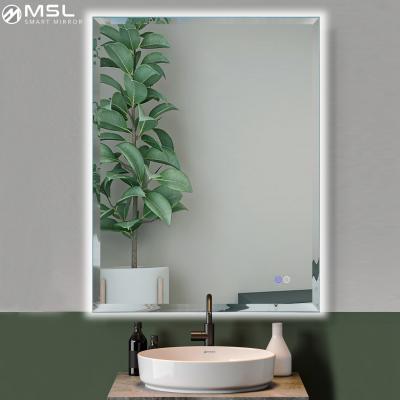 China Factory Square Battery Bathroom Mirror Light Magnifying Rechargeable Bathroom for sale