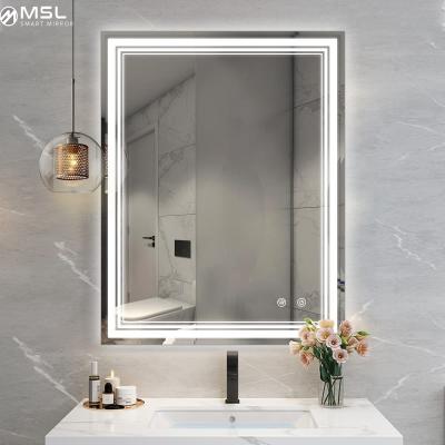 China factory price high quality purchase 2-Face led mirror smart bathroom clock LED mirror for sale