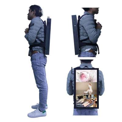 China 22 Inch Led Backpack Advertising Billboard Player, Vertical And Horizontal Screen Two Option, Walking Backpack Advertising Display for sale