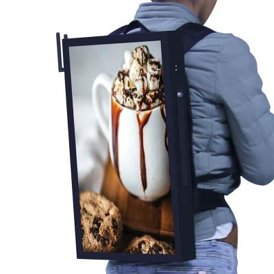 China 21.5 Inch Android Digital Touch Screen Wall Mounted LCD Backpack Wall Mounted Signage Advertising Player Billboard for sale