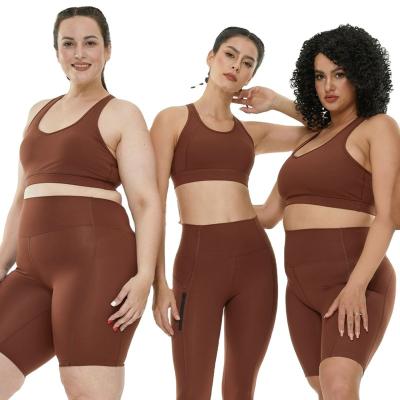 China Custom Size Yoga Wear 1X-6X Comfortable Lady Workout Clothing Sets 2PCS Fitness Women Breathable Plus Size Yoga Sets for sale