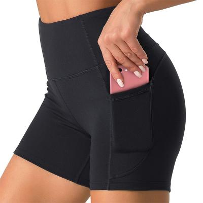 China OEM Women Breathable Activewear High Waist Workout Tights Black Cycling Yoga Cycling Shorts With Pockets for sale