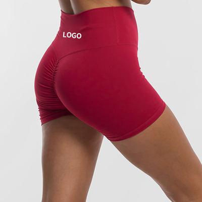 China OEM Women Breathable Activewear High Waist Workout Tights Cycling Red Yoga Cycling Shorts With Custom Logo for sale