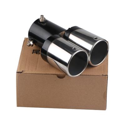 China Exhaust pipe car accessories stainless face tail throat and bright without straight y-type dual outlet edge exhaust pipe marked for sale