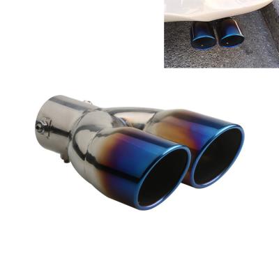 China Auto Tailpipe 80mm Dual Exhaust Muffler Tip Chrome Steel Pipe Stainless Auto Tail Throat Tail Throat Auto Car Auto Tail Throat Stainless Straight Trim for sale