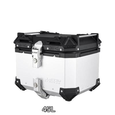 China Waterproof Aluminum CNC Top Tail Box Motorcycle Helmet LS2 65L Alu 45L Rear Luggage Storage Tool Cases Lock Trunk Delivery Box Motorcycle for sale