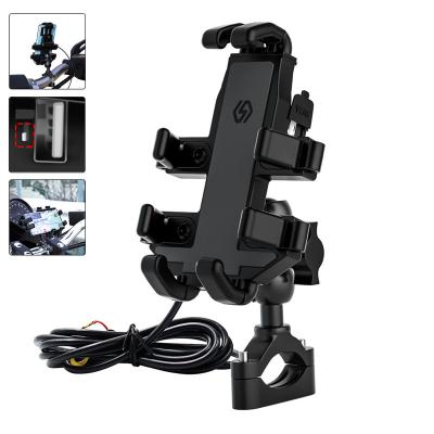 China Eight Handles 6.5inch USB Charger Motorcycle Adjustable Shockproof Phone Holder Waterproof Mobile Phone Case For Motorbike Bicycle Scooter for sale