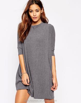 China High Quality Anti-Static Loose Rib T-shirt Loose Oversized Dress For Women for sale