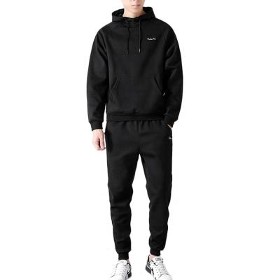 China Custom Cotton QUICK DRY Terry Fitness Mens Gym Tracksuit LOGO Two Piece Set Sweatsuit for sale