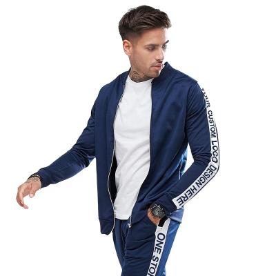 China BYM QUICK DRY Stylish Custom New Men's Single Zipper Cotton Bulk Sweatsuit Tracksuit With Stripe for sale