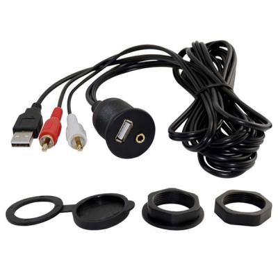 China 1 M Waterproof Dash Mount USB Aux Extension Cable / car usb aux Panel Mount Cables for sale