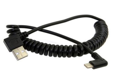 China 1.5m umwickelte rechtwinkliges Mikro-USB-Kabel/USB 2,0 ein Mann zu Mikrob-Handy-Aufladungskabel zu verkaufen